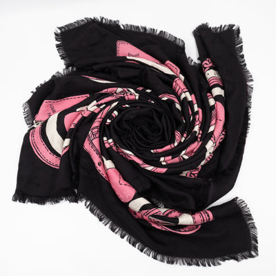 Monogram Shawl Handle Me Black