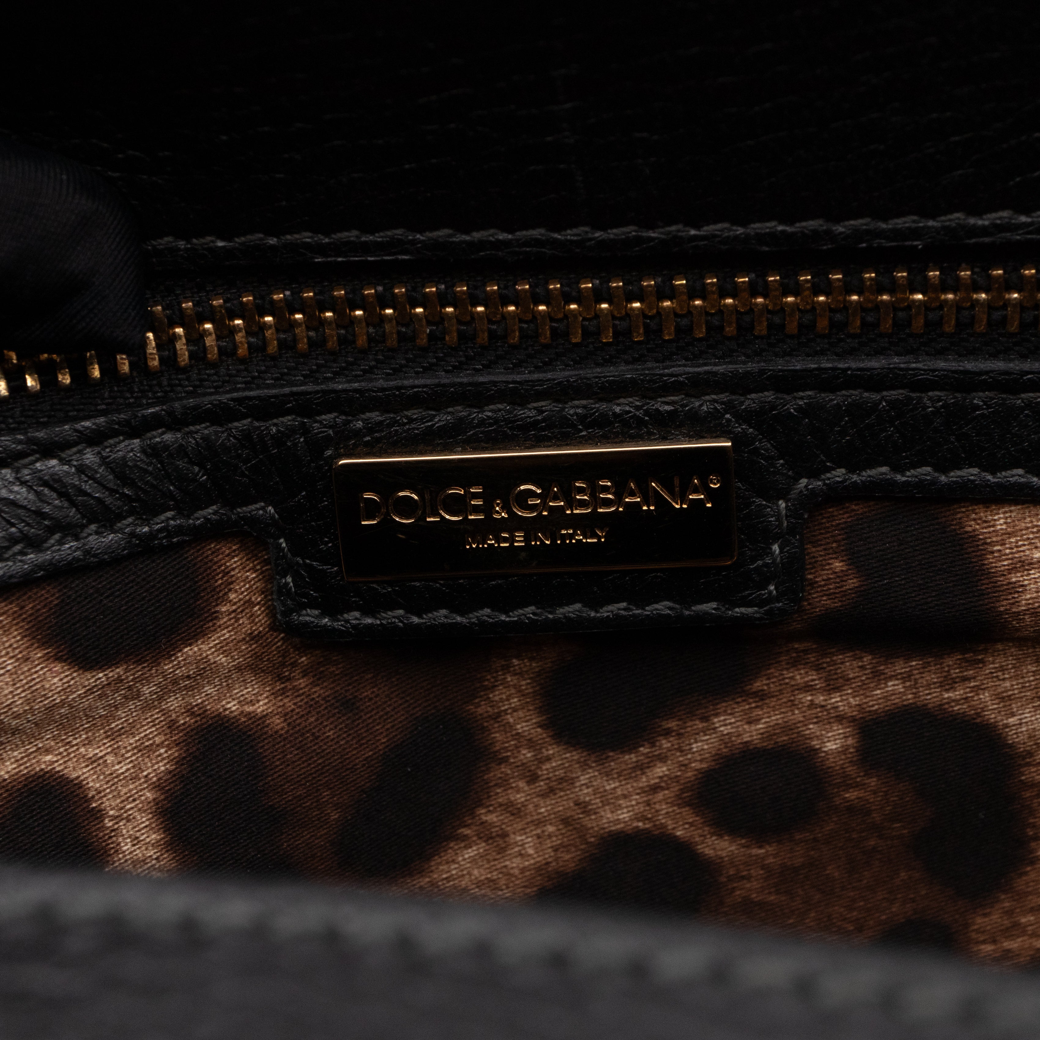 Sicily Large Black Dauphine Leather