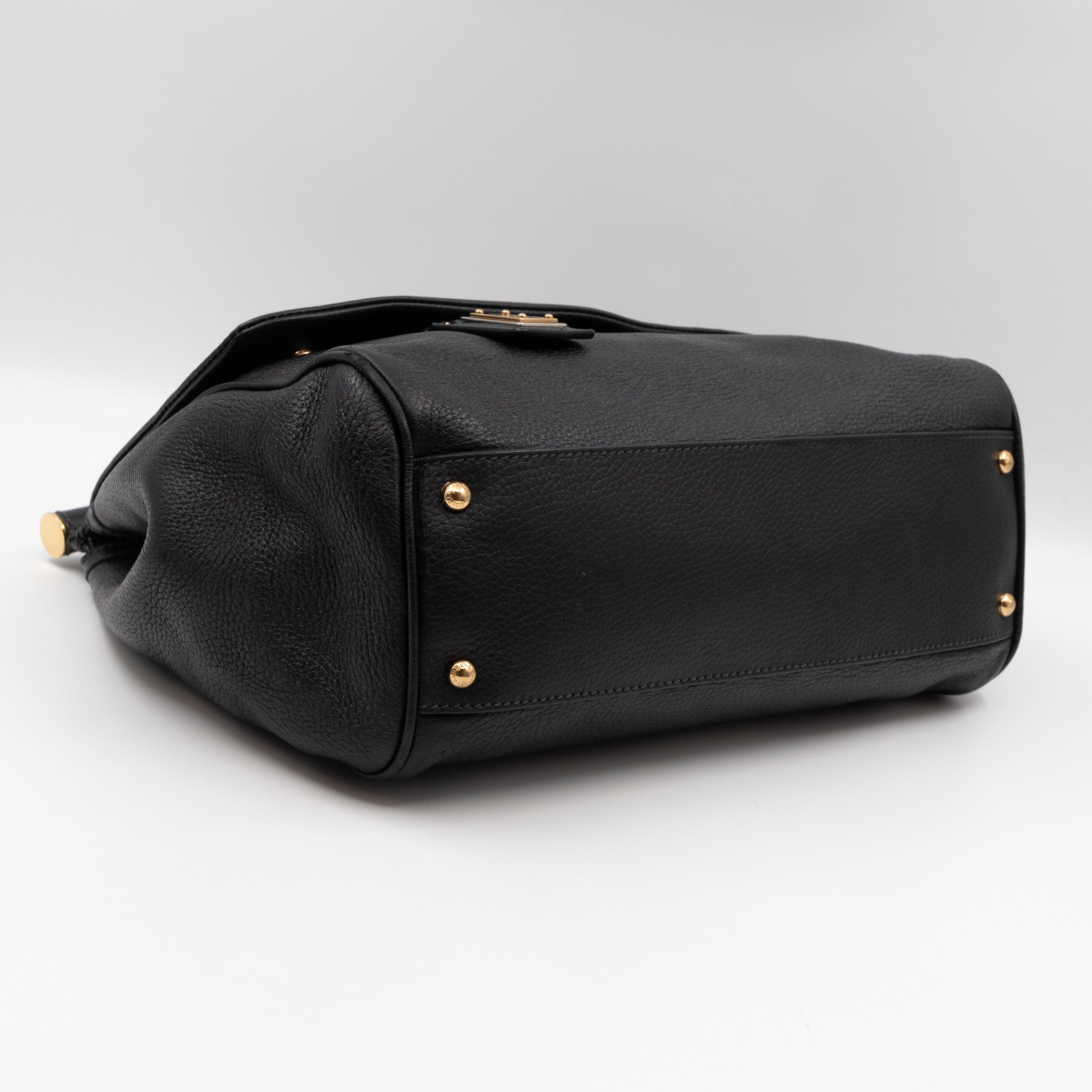 Sicily Large Black Dauphine Leather