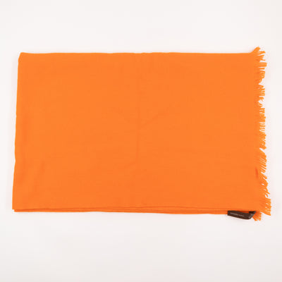 Soft Orange Kumquat Cashmere Fringed Stole