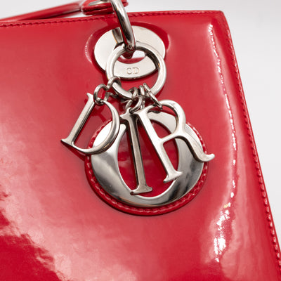 Lady Dior Medium Red Smooth Patent Leather