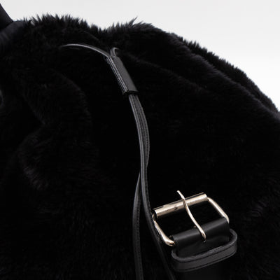 Vintage Faux Fur Backpack Black