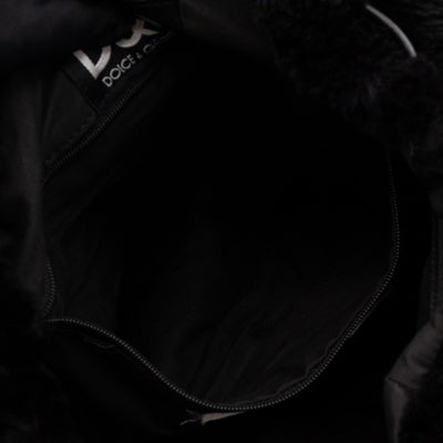 Vintage Faux Fur Backpack Black
