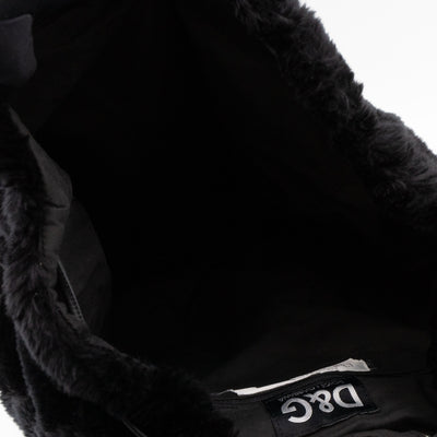Vintage Faux Fur Backpack Black