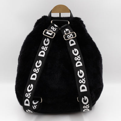 Vintage Faux Fur Backpack Black