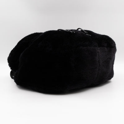 Vintage Faux Fur Backpack Black