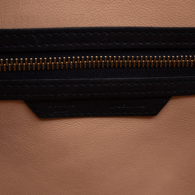 Micro Luggage Beige Brown Black Leather