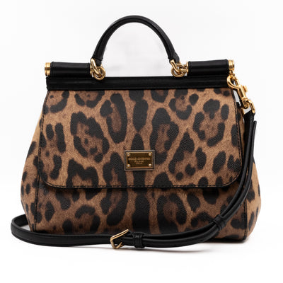 Sicily Medium Dauphine Leather Leopard