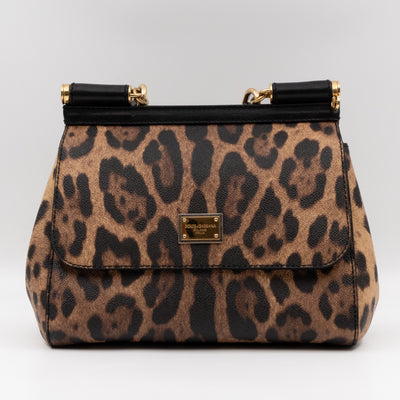 Sicily Medium Dauphine Leather Leopard