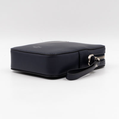 VLTN Logo Small Crossbody Blue Leather