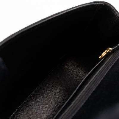Classic Flap Mini Square Black Satin Vintage