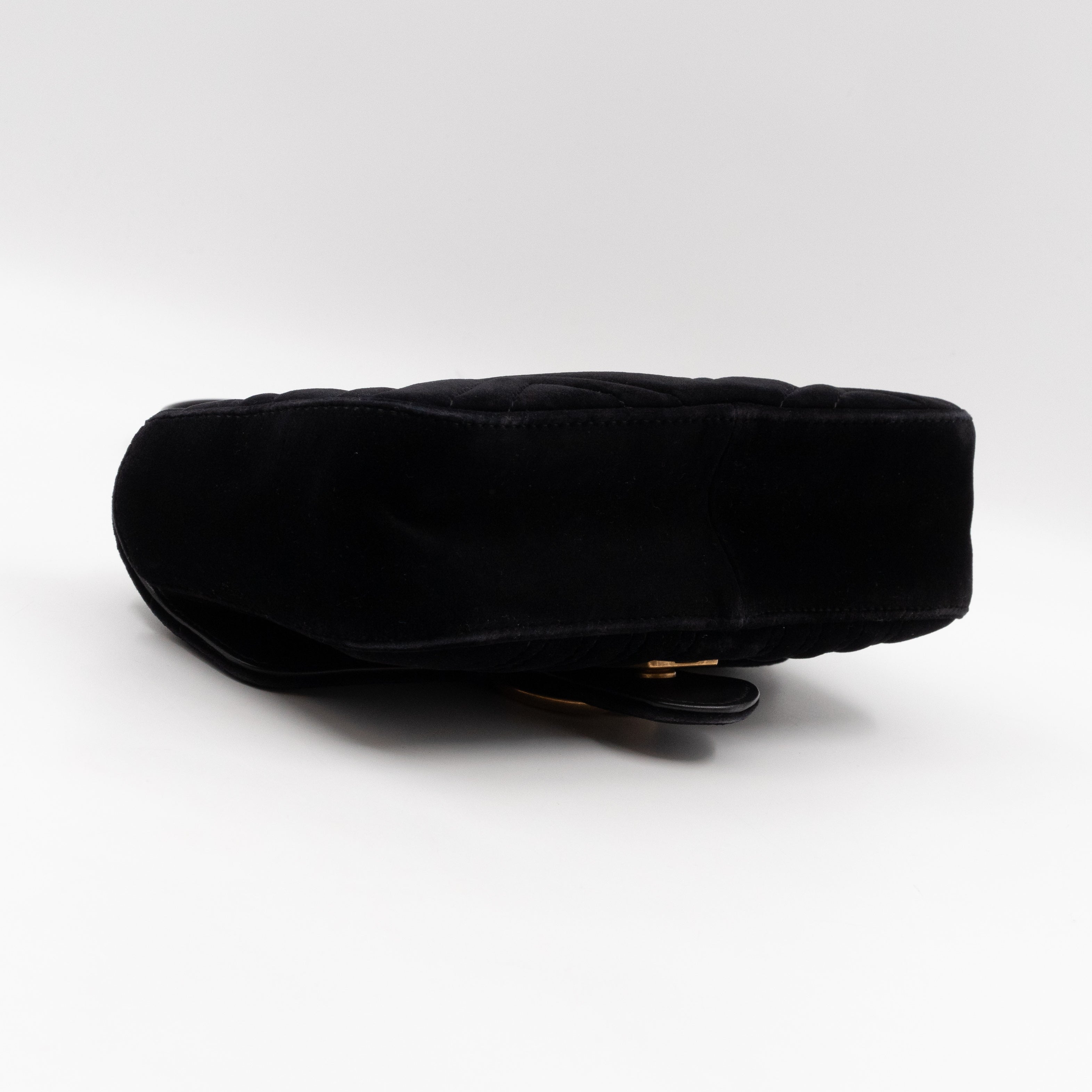 GG Marmont Flap Mini Black Velvet Aged Gold