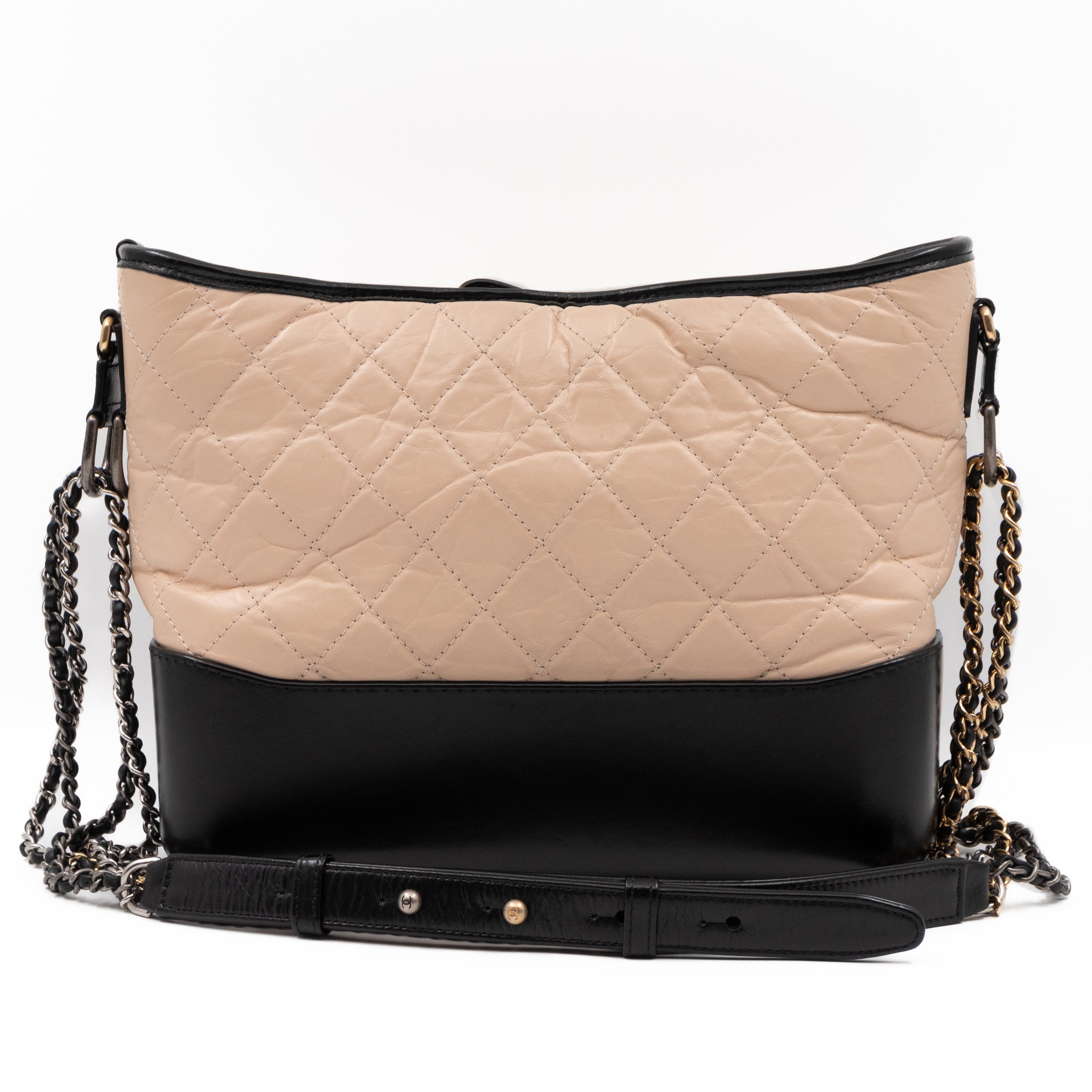 Gabrielle Hobo Large Beige Calfskin Leather