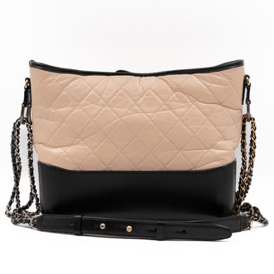Gabrielle Hobo Large Beige Calfskin Leather