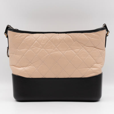 Gabrielle Hobo Large Beige Calfskin Leather
