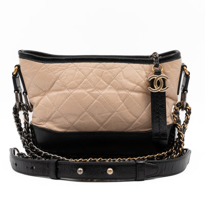 Gabrielle Hobo Small Beige Calf Leather