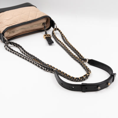 Gabrielle Hobo Small Beige Calf Leather