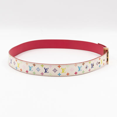 LV Cut Reversible Belt Multicolore White Belt 80/32