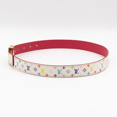 LV Cut Reversible Belt Multicolore White Belt 80/32