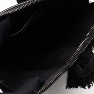 Sac Coeur Heart Clutch Black Croc Embossed Patent Leather