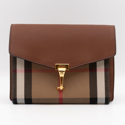 Macken Crossbody Bag House Check & Brown Leather