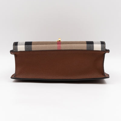 Macken Crossbody Bag House Check & Brown Leather