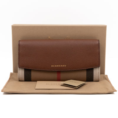 Continental Wallet House Check & Tan Leather