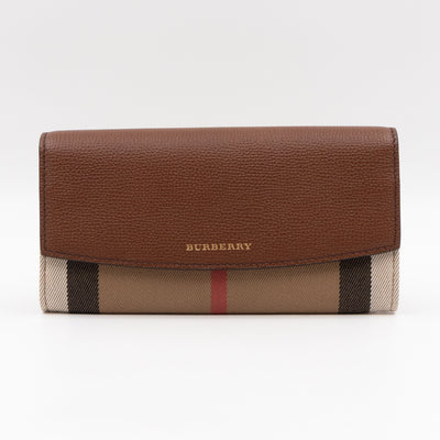 Continental Wallet House Check & Tan Leather