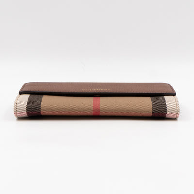 Continental Wallet House Check & Tan Leather