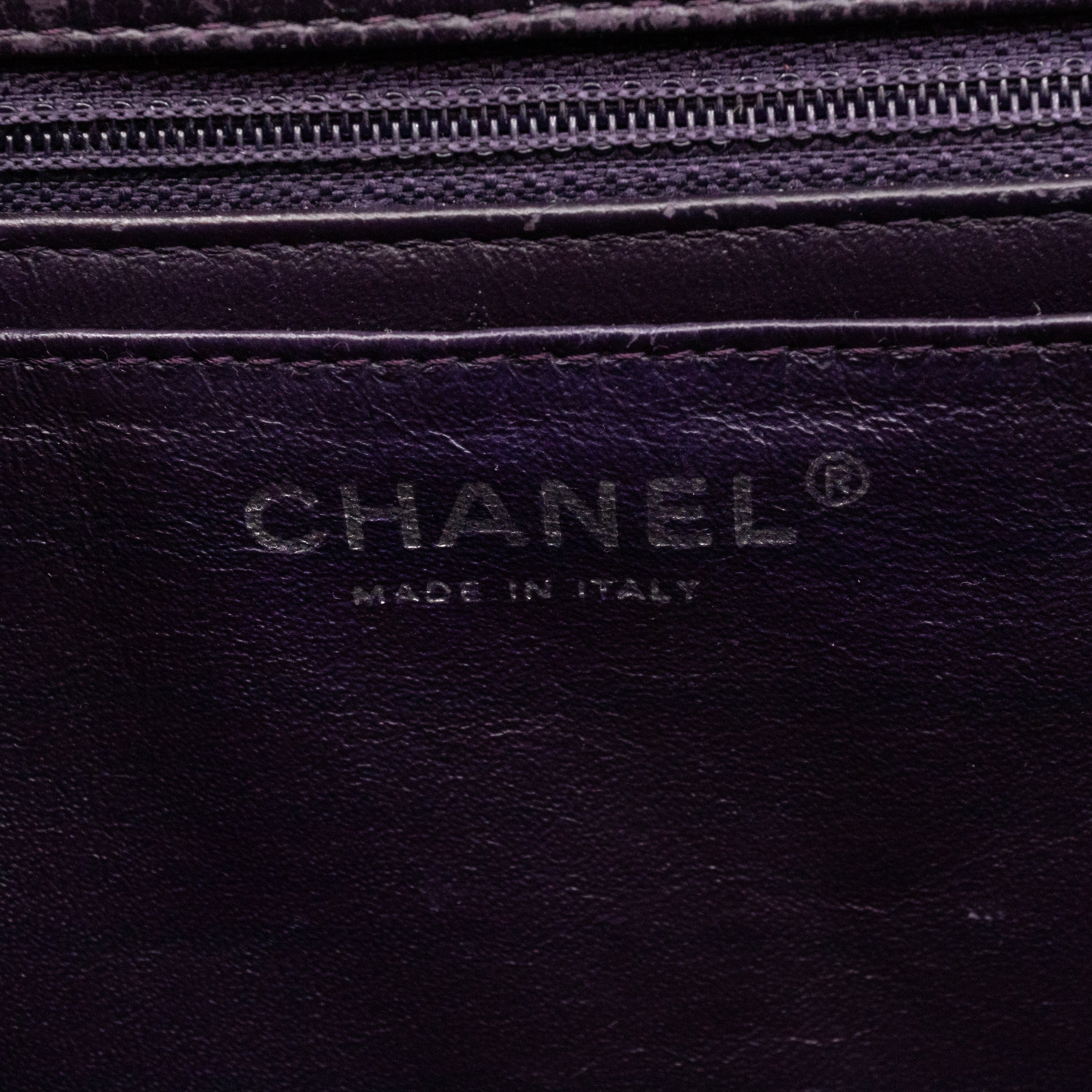 Classic Single Flap Maxi Purple Patent Silver