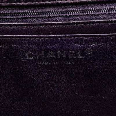 Classic Single Flap Maxi Purple Patent Silver