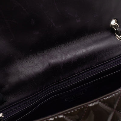 Classic Single Flap Maxi Purple Patent Silver