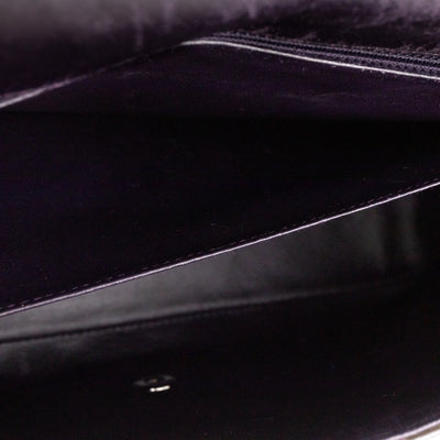 Classic Single Flap Maxi Purple Patent Silver