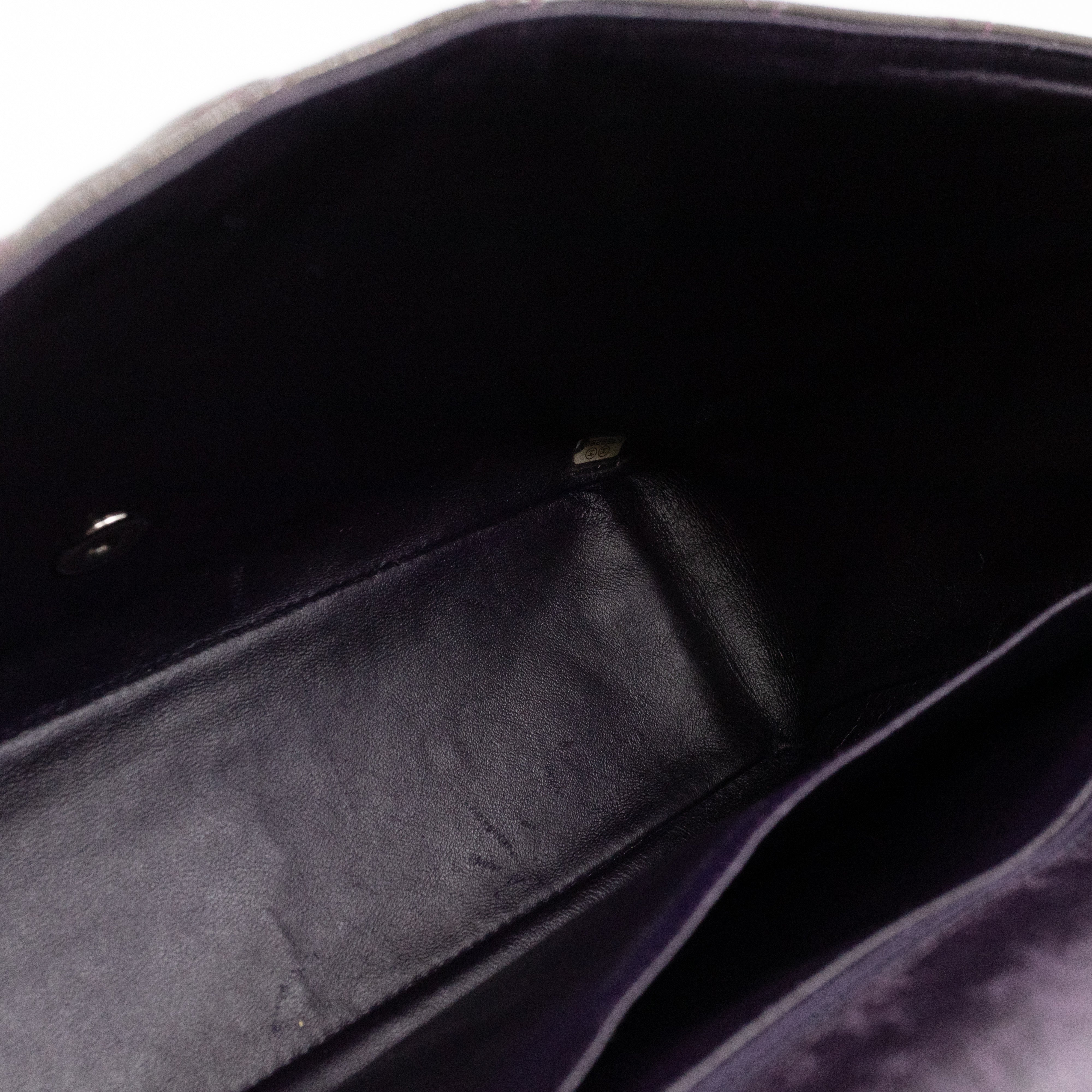 Classic Single Flap Maxi Purple Patent Silver