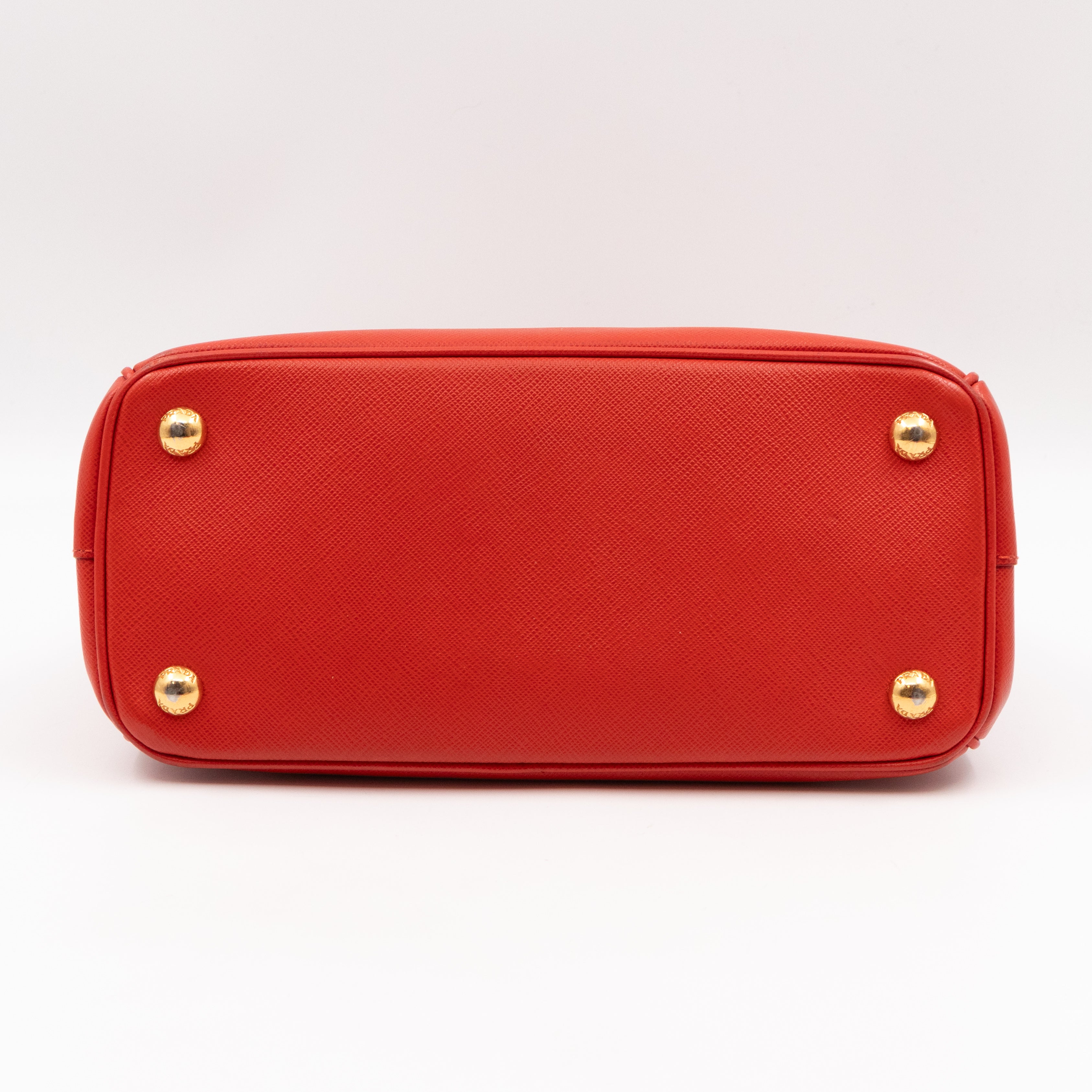 Galleria Small Double Zip Fiery Red Saffiano