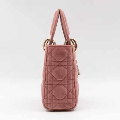 Lady Dior Mini Blush Pink Velvet