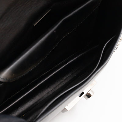 Studded Grommet Clutch Dark Brown Leather