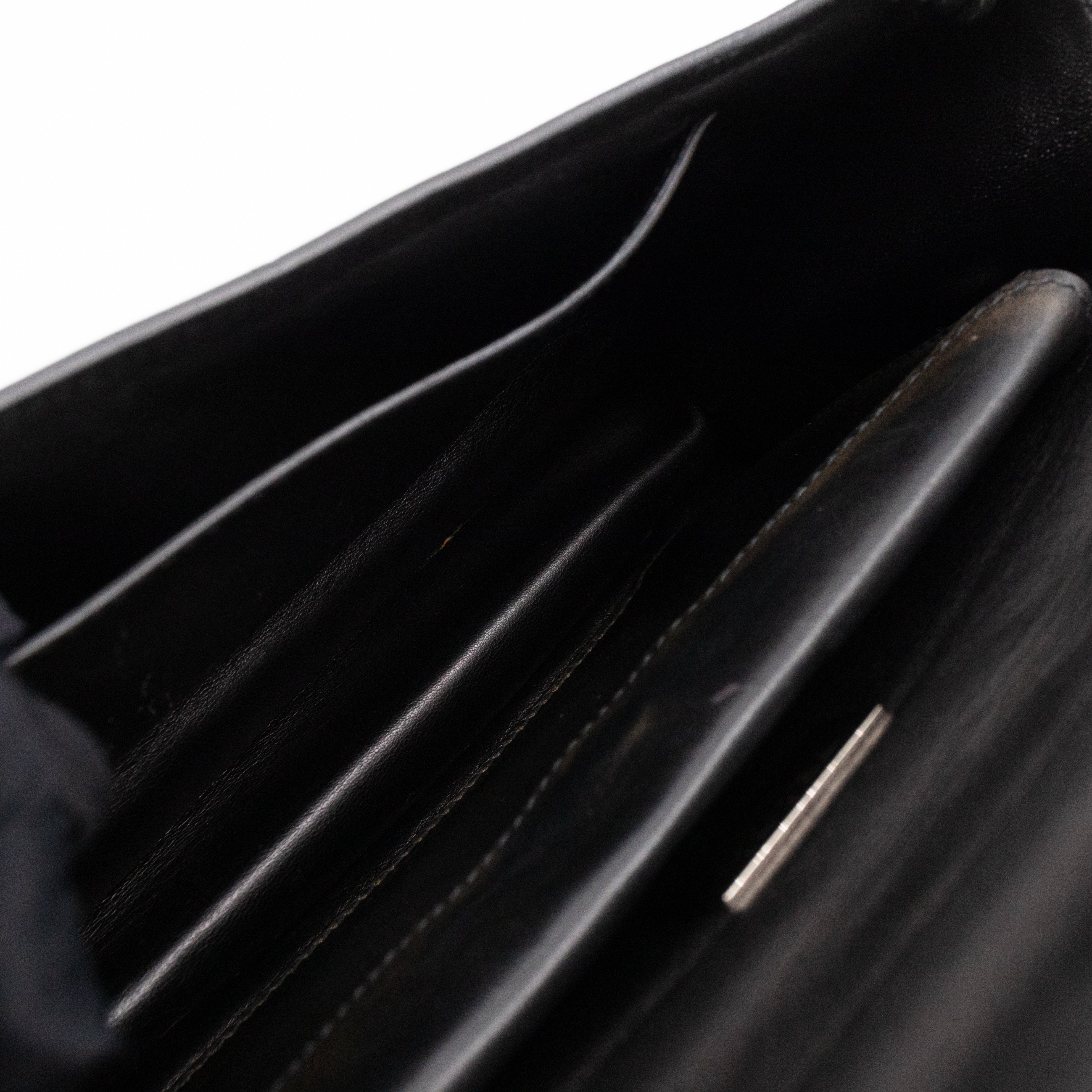 Studded Grommet Clutch Dark Brown Leather