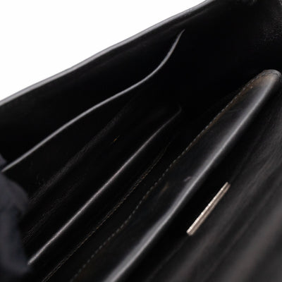 Studded Grommet Clutch Dark Brown Leather