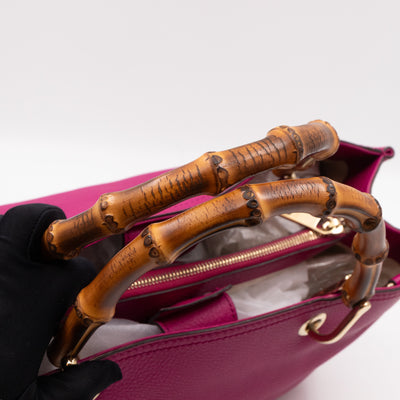 Bamboo Shopper Tote Pink Leather