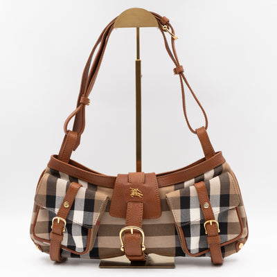 Prorsum House Check Shoulder Bag Tan Leather