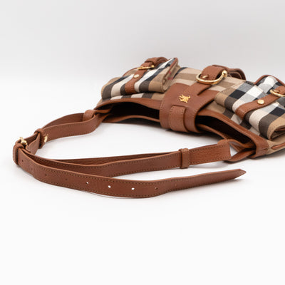 Prorsum House Check Shoulder Bag Tan Leather