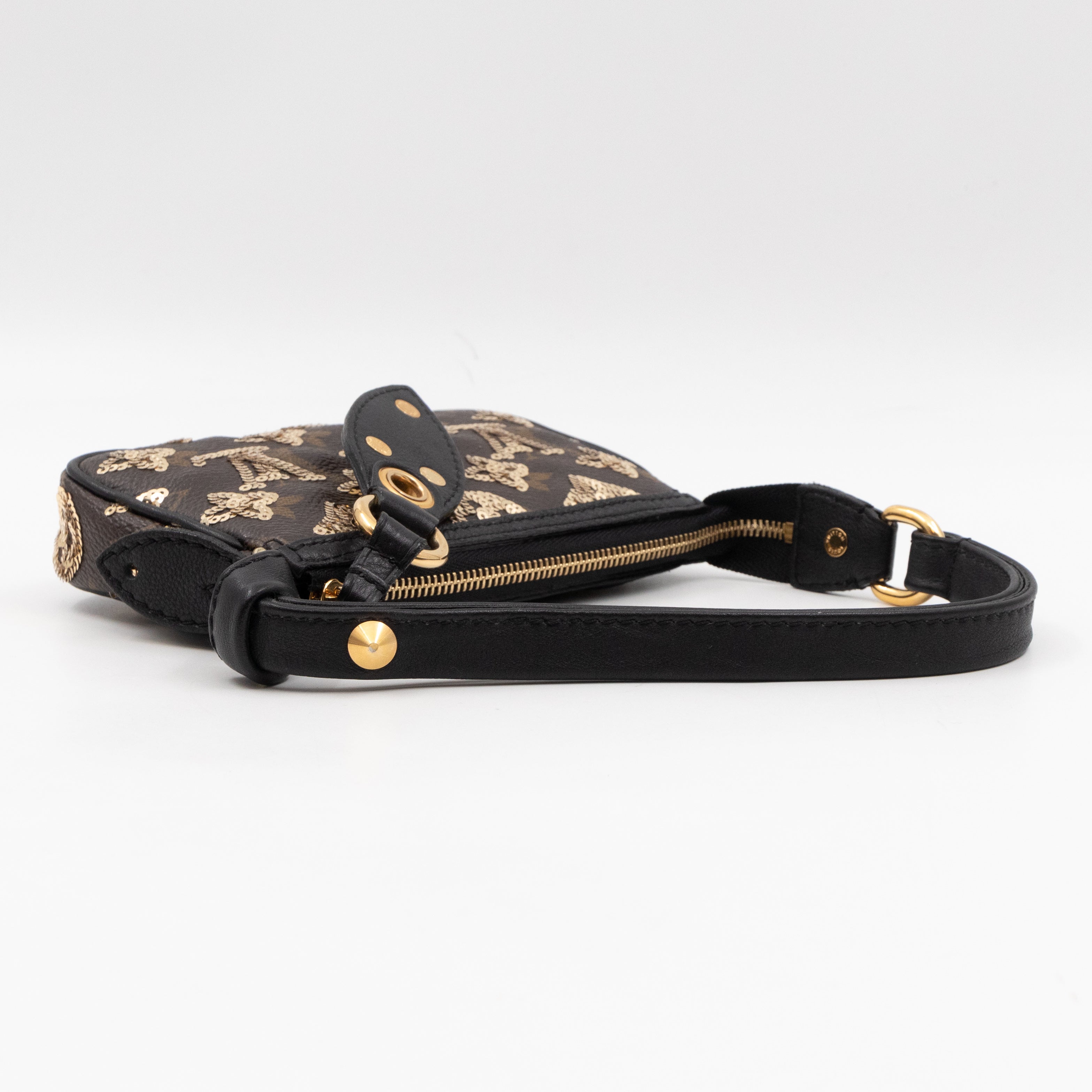 Mini Pochette Accessoires Monogram Eclipse Gold Sequins