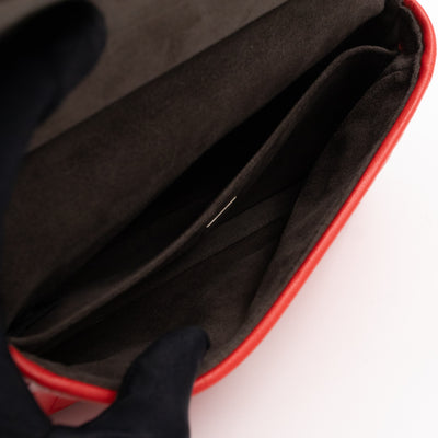 Double Micro Baguette Poppy Red Leather