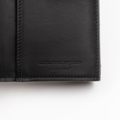 Studded Skull Continental Wallet Black Leather