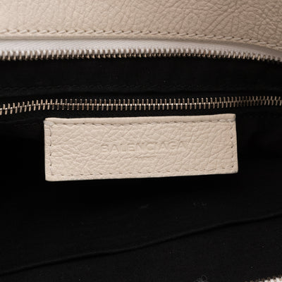 East West Shopper Bag White Leather