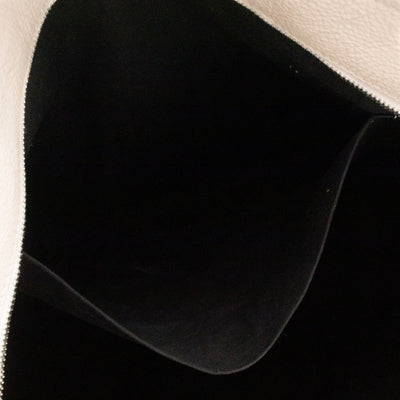 East West Shopper Bag White Leather