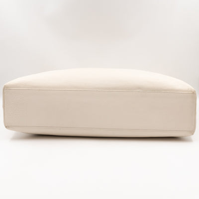 East West Shopper Bag White Leather