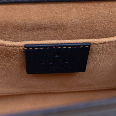 Padlock Small Pearl Studded Navy Blue Leather
