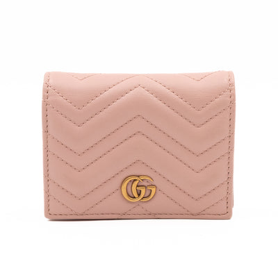 GG Marmont Wallet Matelasse Pink Leather